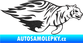 Samolepka Animal flames 021 pravá tygr škrábaný kov černý
