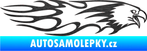 Samolepka Animal flames 026 pravá orel škrábaný kov černý