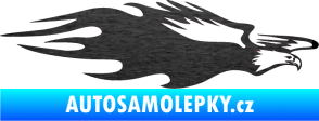 Samolepka Animal flames 030 pravá orel škrábaný kov černý