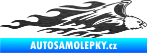 Samolepka Animal flames 052 pravá orel škrábaný kov černý