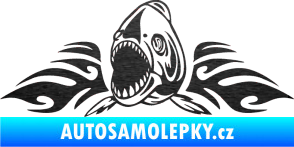Samolepka Animal flames 063 levá  piraňa škrábaný kov černý