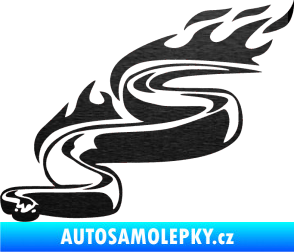 Samolepka Animal flames 064 levá had škrábaný kov černý
