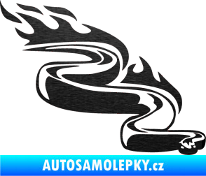 Samolepka Animal flames 064 pravá had škrábaný kov černý