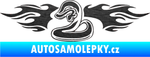 Samolepka Animal flames 072 levá had škrábaný kov černý