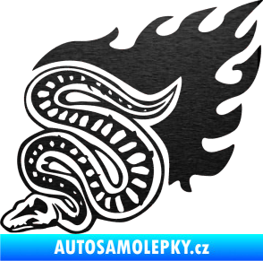 Samolepka Animal flames 086 levá had škrábaný kov černý