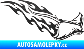 Samolepka Animal flames 093 pravá rejnok škrábaný kov černý