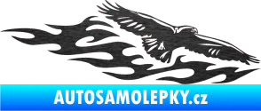 Samolepka Animal flames 097 pravá orel škrábaný kov černý