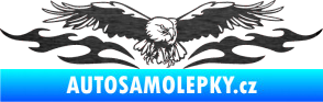 Samolepka Animal flames 100 pravá orel škrábaný kov černý