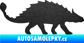Samolepka Ankylosaurus 001 pravá škrábaný kov černý