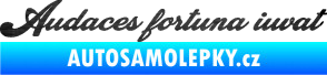 Samolepka Audaces fortuna iuvat nápis odvážnému štěstí přeje škrábaný kov černý