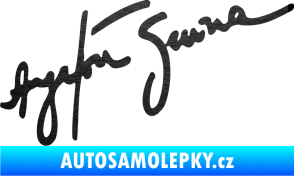 Samolepka Podpis Ayrton Senna škrábaný kov černý