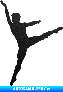 Samolepka Balet tanečník 001 levá škrábaný kov černý