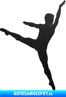 Samolepka Balet tanečník 001 pravá škrábaný kov černý
