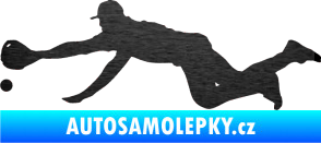 Samolepka Baseball 015 levá škrábaný kov černý