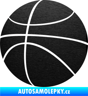 Samolepka Basketbalový míč 001 škrábaný kov černý