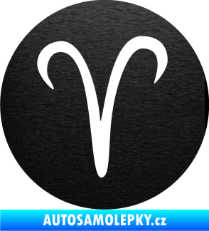 Samolepka Beran zvěrokruh 001 - horoskop škrábaný kov černý