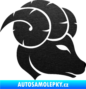 Samolepka Beran zvěrokruh 002 pravá škrábaný kov černý
