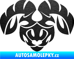 Samolepka Beran zvěrokruh 003  škrábaný kov černý