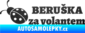 Samolepka Beruška za volantem škrábaný kov černý