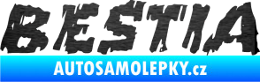 Samolepka Bestia škrábaný kov černý