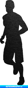 Samolepka Běžec 006 levá škrábaný kov černý