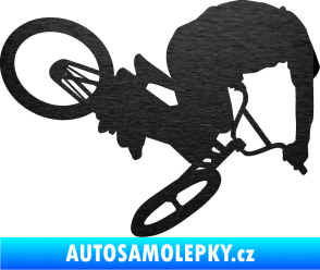 Samolepka Biker 001 pravá škrábaný kov černý