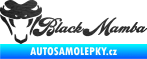 Samolepka Black mamba nápis škrábaný kov černý