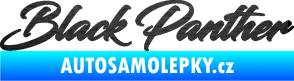 Samolepka Black panther nápis škrábaný kov černý