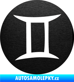 Samolepka Blíženci 001 - horoskop škrábaný kov černý