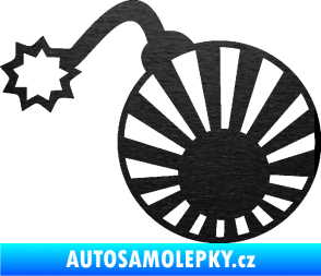 Samolepka Bomba 006 JDM levá škrábaný kov černý