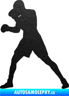 Samolepka Boxer 001 levá škrábaný kov černý