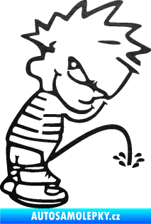 Samolepka Boy čůrá 002 pravá škrábaný kov černý