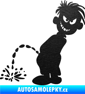 Samolepka Boy čůrá 007 levá škrábaný kov černý