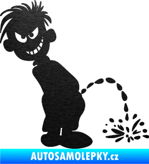 Samolepka Boy čůrá 007 pravá škrábaný kov černý