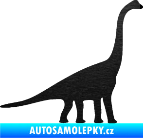 Samolepka Brachiosaurus 001 pravá škrábaný kov černý