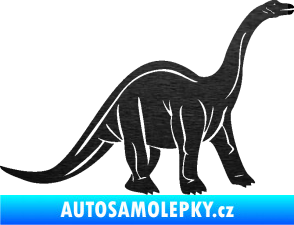 Samolepka Brachiosaurus 003 pravá škrábaný kov černý