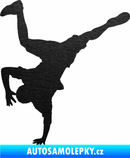Samolepka Breakdance 001 levá škrábaný kov černý