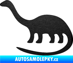 Samolepka Brontosaurus 001 levá škrábaný kov černý