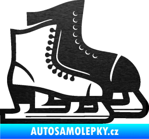 Samolepka Brusle 001 pravá škrábaný kov černý