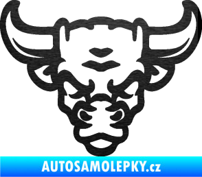 Samolepka Býk 012 škrábaný kov černý