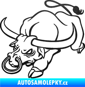 Samolepka Býk 014 levá rozzuřený škrábaný kov černý