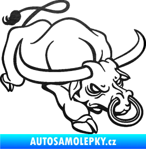 Samolepka Býk 014 pravá rozzuřený škrábaný kov černý