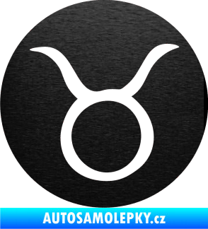 Samolepka Býk zvěrokruh 001 - horoskop škrábaný kov černý