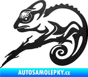 Samolepka Chameleon 001 levá škrábaný kov černý