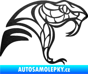 Samolepka Cobra 003 pravá škrábaný kov černý