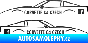 Samolepka Corvette C4 FB škrábaný kov černý