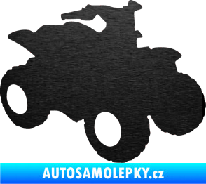 Samolepka Čtyřkolka 001 pravá škrábaný kov černý