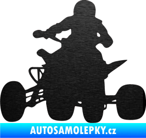 Samolepka Čtyřkolka 002 levá škrábaný kov černý