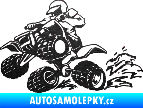Samolepka Čtyřkolka 003 levá škrábaný kov černý