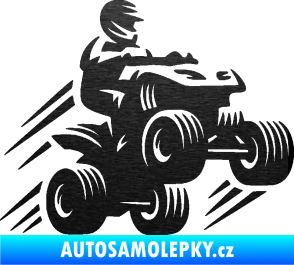 Samolepka Čtyřkolka 006 pravá škrábaný kov černý